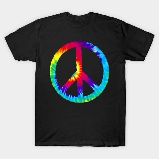 Hippie Tie Dye Peace Sign costume t-shirt T-Shirt by TBA Design